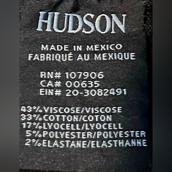 Hudson Stevie Skinny Mid Rise Lace Up Legs Waxed Black Jeans 29 - Picture 10 of 13